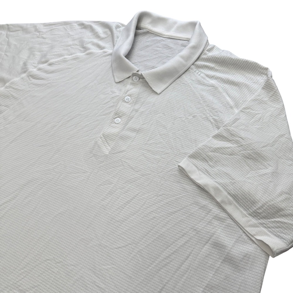 Lululemon Metal Vent Tech Polo Shirt Mens XXL Light Gray Breathable Short Sleeve